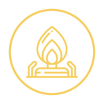 Flare-Gas symbol depicting a flame from a gas stove.