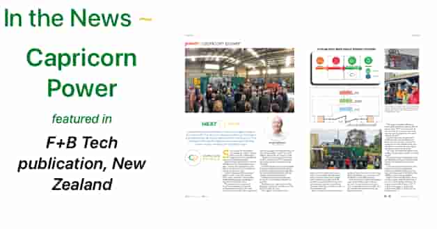 Capricorn Power feature in F+BTECH online publication New Zealand 2025
